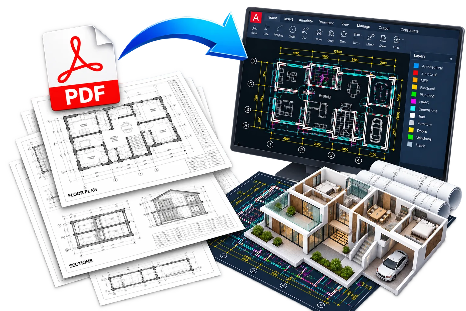 PDF to CAD